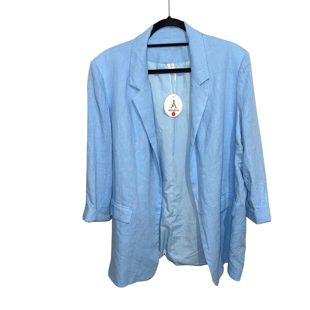Anrabess Casual Open Front Lightweight Work Office Jackets Blazer Suit Sz XL NWT